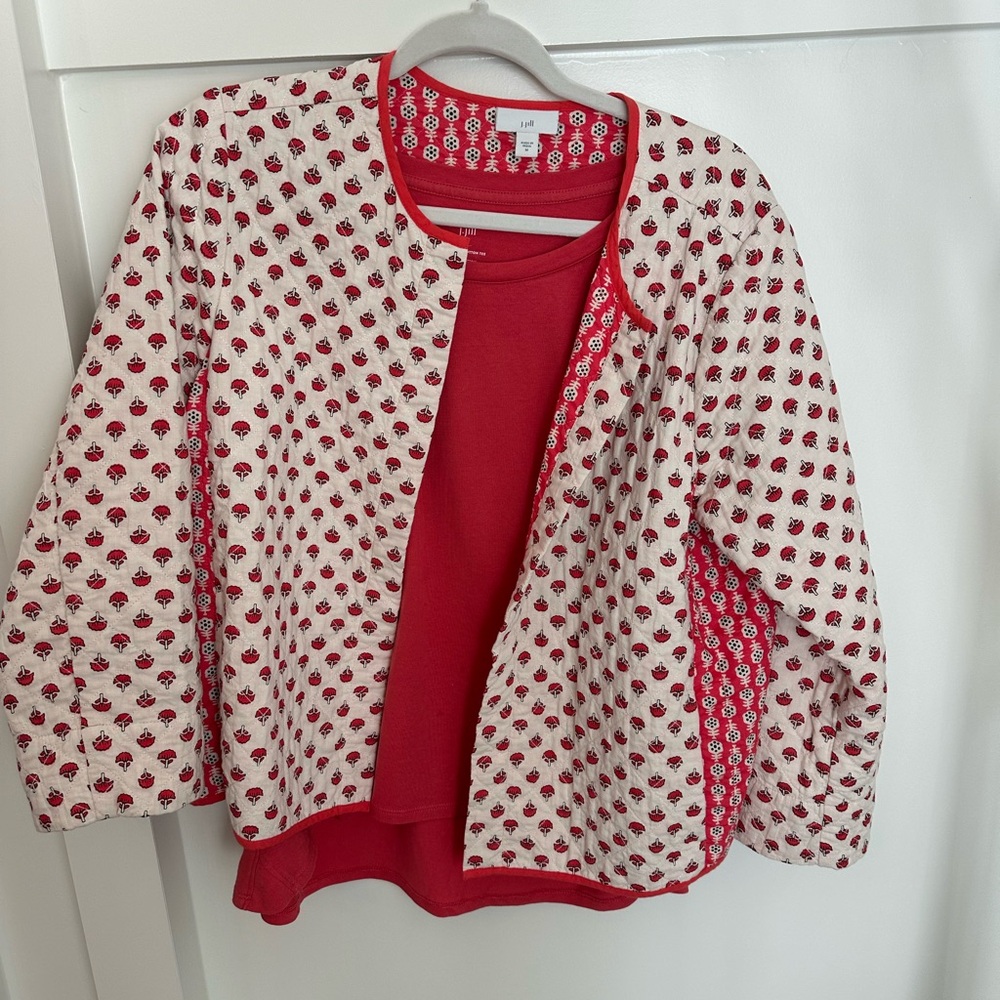 J Jill quilted jacket with matchingg t shirt